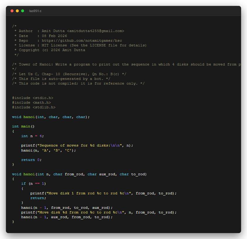 Tower of Hanoi: Write a program to print out the sequence in which 4 disks should be moved from peg A to peg C using peg B.